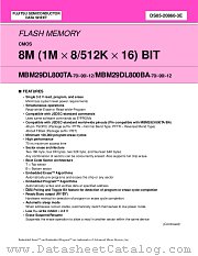 MBM29DL800BA-70 datasheet pdf Fujitsu Microelectronics