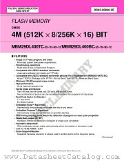MBM29DL400BC-90 datasheet pdf Fujitsu Microelectronics
