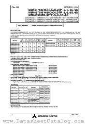 M5M465805DTP-6 datasheet pdf Mitsubishi Electric Corporation
