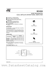 MC4558CD datasheet pdf SGS Thomson Microelectronics