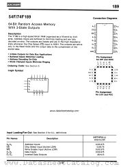 54F189 datasheet pdf Fairchild Semiconductor