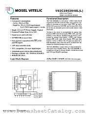 V62C2802048L-70T datasheet pdf Mosel Vitelic Corp
