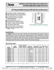SP239AES datasheet pdf Sipex Corporation