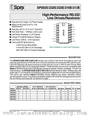 SP312ECT datasheet pdf Sipex Corporation