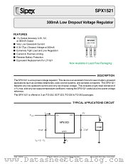 SPX1521U-2.5 datasheet pdf Sipex Corporation