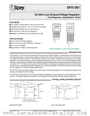 SPX1581T5-3.3/TR datasheet pdf Sipex Corporation