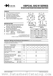 KBPC4006GW datasheet pdf Won-Top Electronics