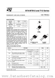 BTB12-600TWRG datasheet pdf ST Microelectronics