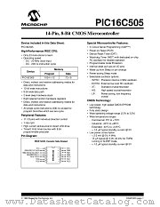 PIC16C505T-04E/SL datasheet pdf Microchip