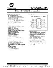 PIC16C72A-20/SO datasheet pdf Microchip