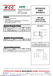BZV55C2V7 datasheet pdf Micro Commercial Components