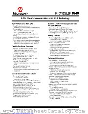 PIC12F1840T-I/SNV01 datasheet pdf Microchip