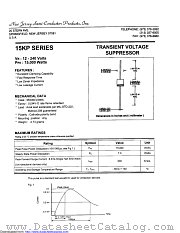 15KP16C datasheet pdf New Jersey Semiconductor