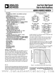 AD8052ARM datasheet pdf Analog Devices