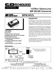 HPR1001 datasheet pdf C&D Technologies