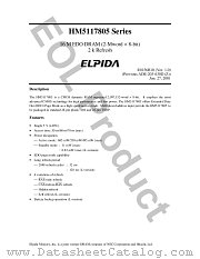 HM5117805LTS-7 datasheet pdf Elpida Memory