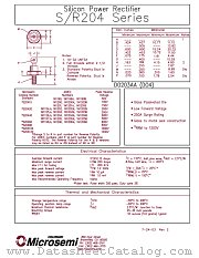 1N1206RB datasheet pdf Microsemi