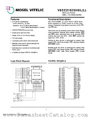 V62C2162048LL-35B datasheet pdf Mosel Vitelic Corp