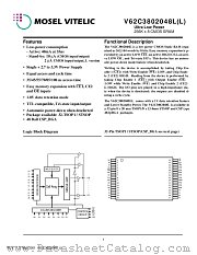 V62C3802048L(L)-85B datasheet pdf Mosel Vitelic Corp