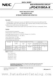 UPD431000AGU-B15X-9KH datasheet pdf NEC