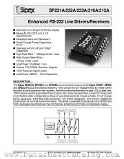 SP233ACP datasheet pdf Sipex Corporation