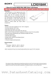 LCX018AK datasheet pdf SONY