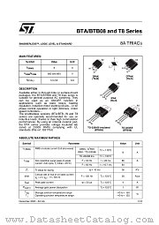 BTA08-800BWRG datasheet pdf ST Microelectronics