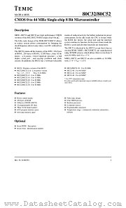 80C52T-16D datasheet pdf TEMIC