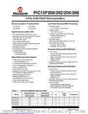 PIC10F200-E/OT datasheet pdf Microchip