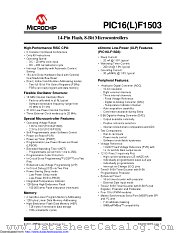PIC16LF1503-E/MG datasheet pdf Microchip