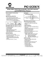 PIC12LCE673-10E/JW datasheet pdf Microchip